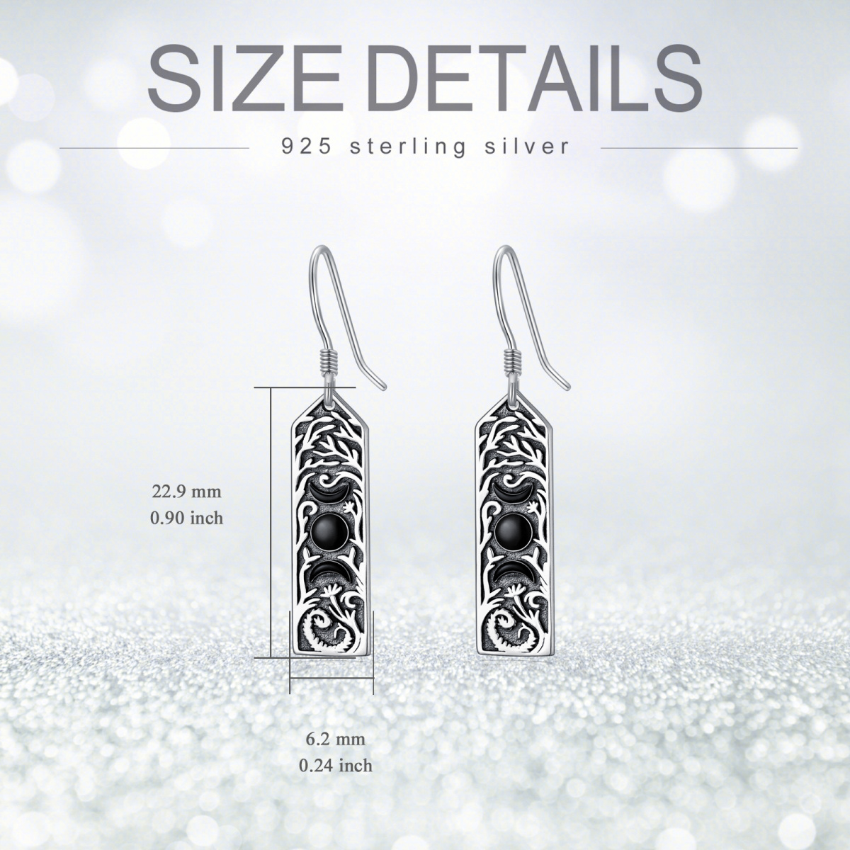 Sterling Silver Tree Of Life Drop Earrings-5