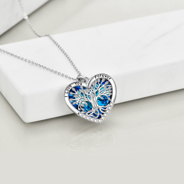 Collier en argent sterling avec pendentif en cristal bleu en forme de coeur d'arbre de vie-4