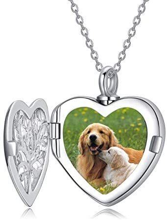 Sterling zilveren levensboom & hart urnenketting voor as-3