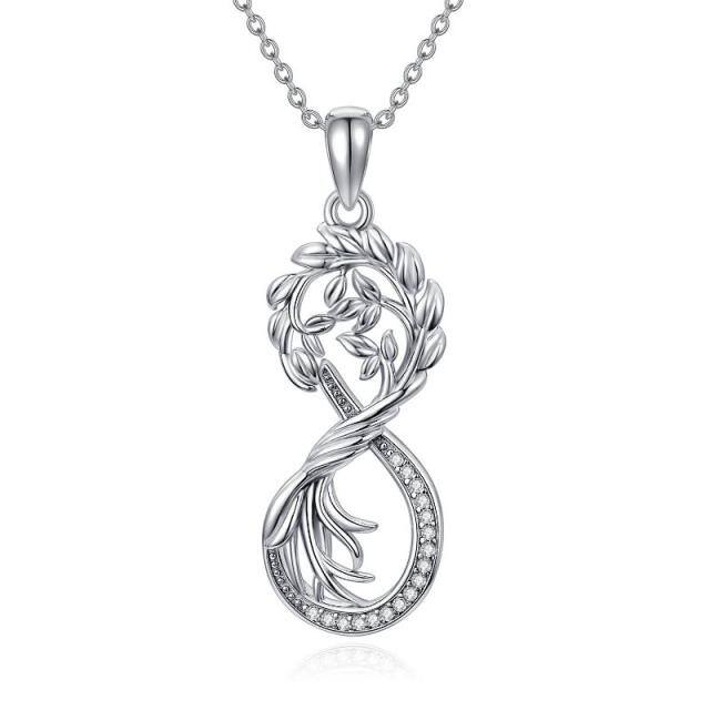 Collier en argent sterling avec pendentif arbre de vie et symbole de l'infini-1