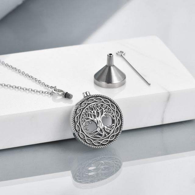 Collier en argent sterling pour cendres. arbre de vie et symbole de l'infini-3