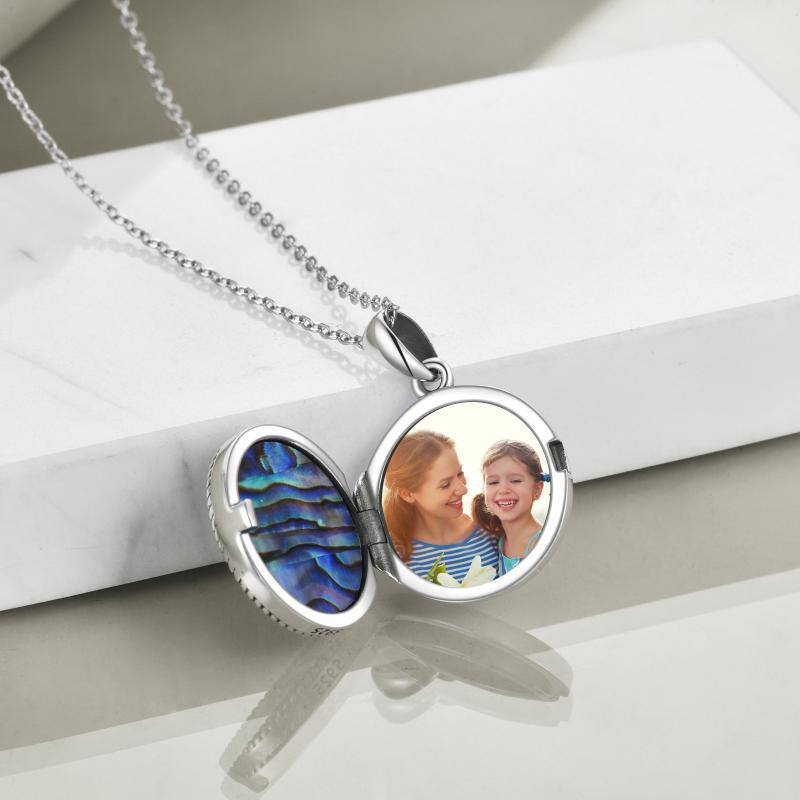 Sterling Silver Tree Of Life Mom & Child Personalized Photo Locket Necklace-3