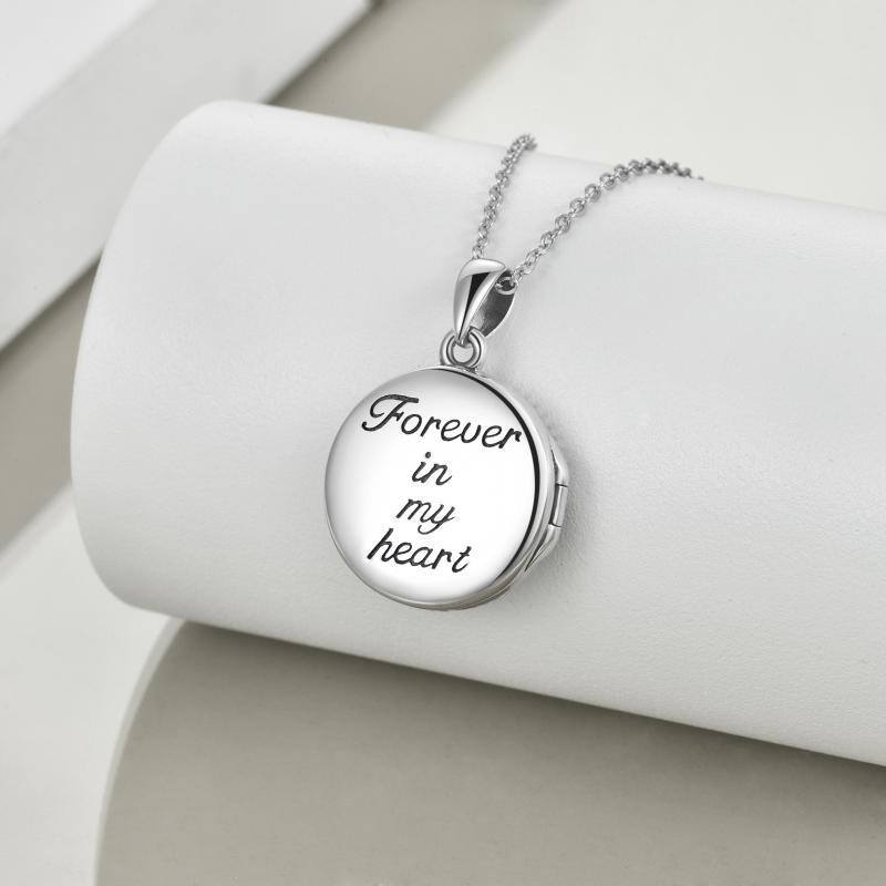 Plata de ley Árbol de la Vida Mamá y Niño Personalizada Foto Relicario Collar-4