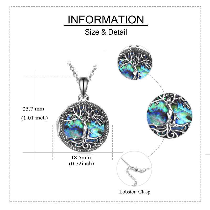 Sterling Silver Tree Of Life Mom & Child Personalized Photo Locket Necklace-5
