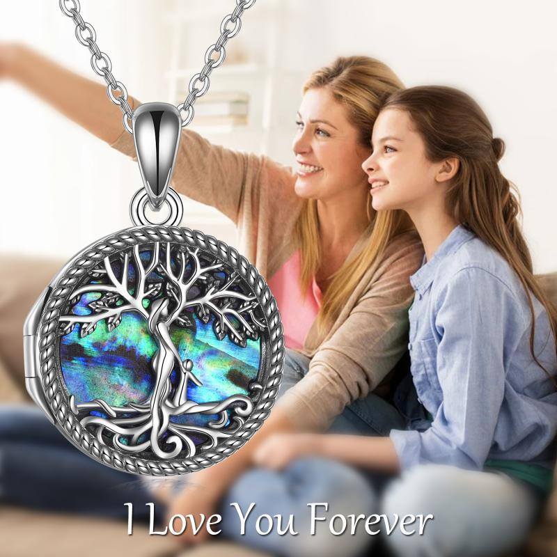 Collier en argent sterling avec pendentif photo personnalisé maman et enfant Tree Of Life-6