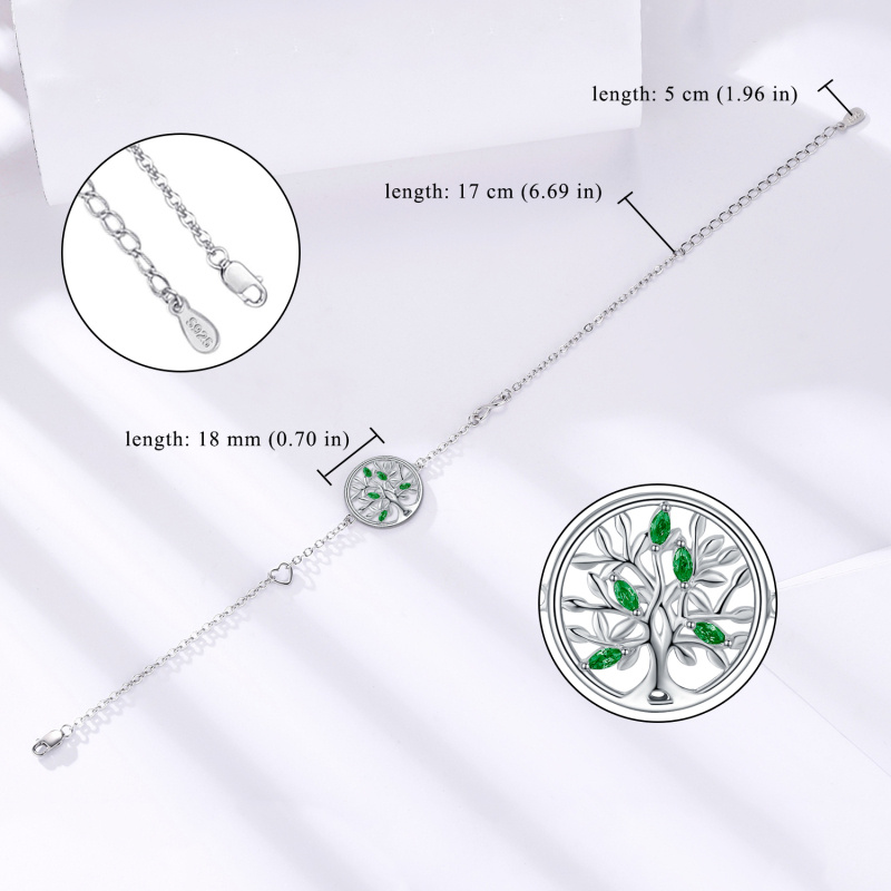 Sterling Silver Tree Of Life Charm Bracelet-3