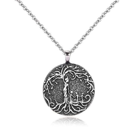 Collier en argent sterling avec pendentif en forme d'arbre de vie pour hommes