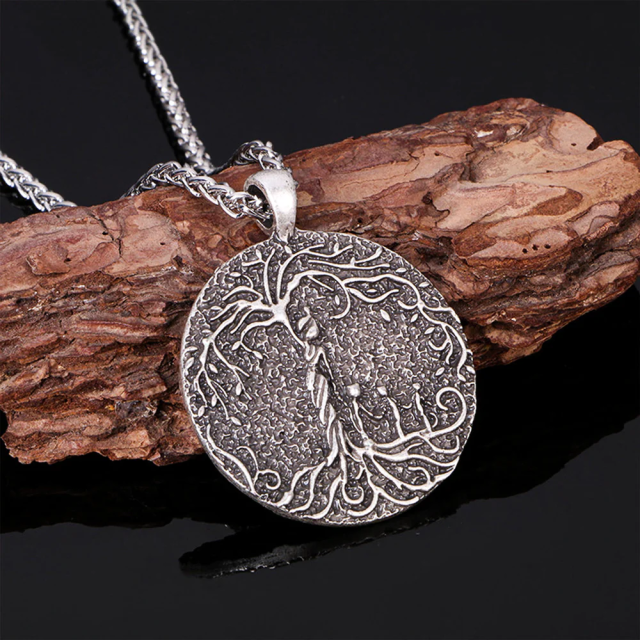 Sterling Silver Tree Of Life Pendant Necklace for Men-2