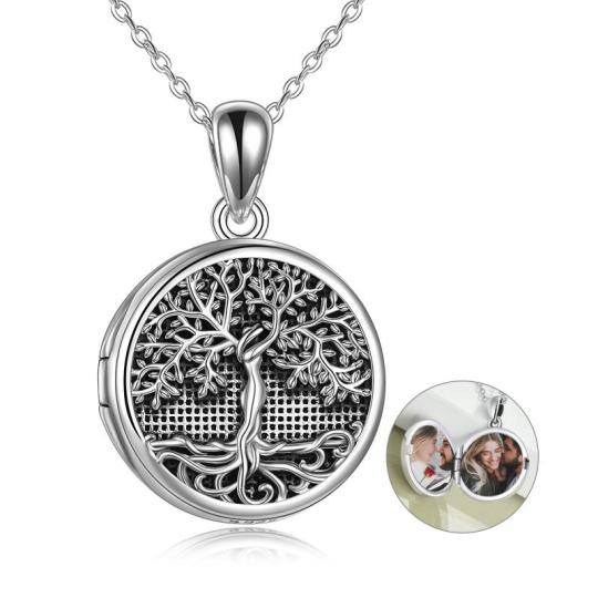 Collana con ciondolo dell'Albero della Vita in argento sterling con parola incisa