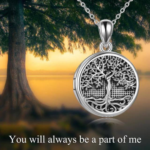 Sterling Silver Tree Of Life Pendant Necklace with Engraved Word-6