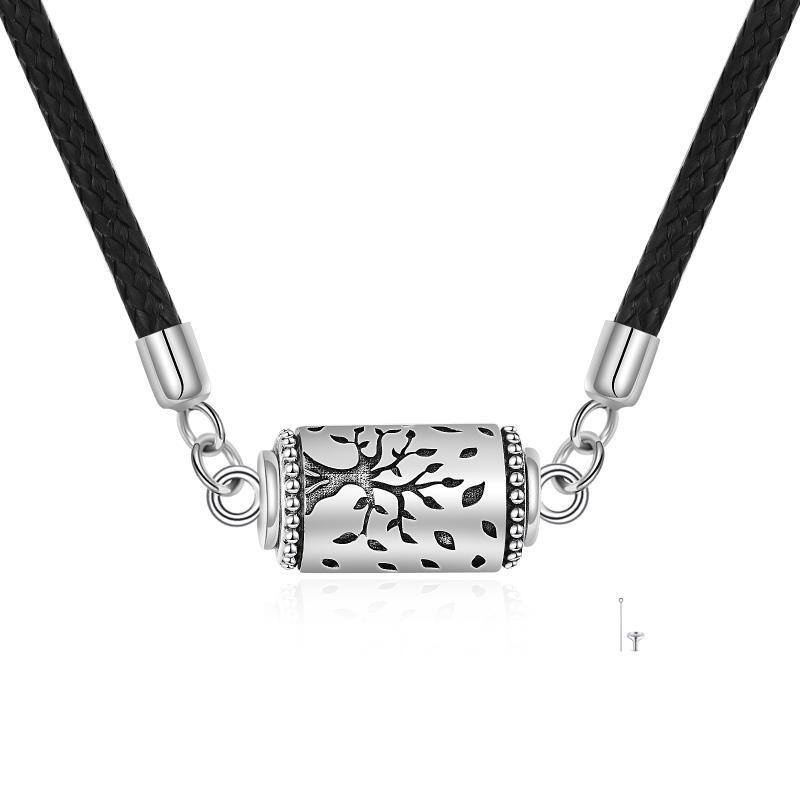 Collier en argent sterling avec pendentif en forme d'arbre de vie pour cendres pour hommes-1