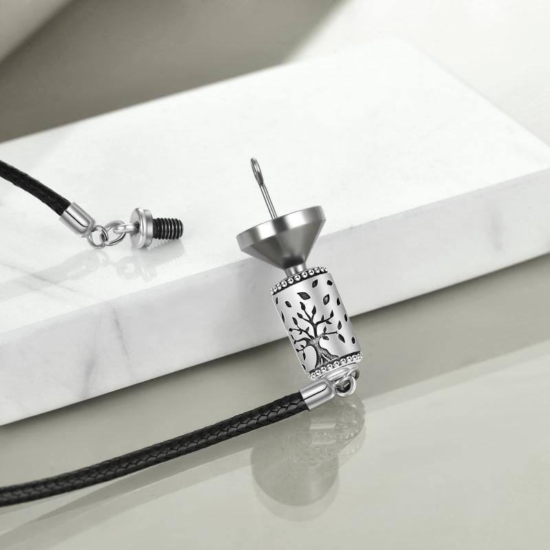 Collier en argent sterling avec pendentif en forme d'arbre de vie pour cendres pour hommes-3