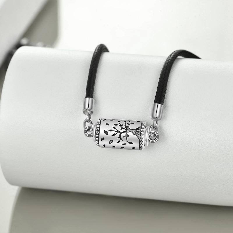 Collier en argent sterling avec pendentif en forme d'arbre de vie pour cendres pour hommes-4