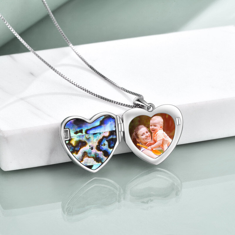 Collana con medaglione fotografico personalizzato in argento 925 con parola incisa-3