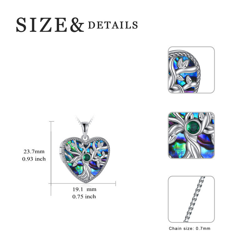 Collana con medaglione fotografico personalizzato in argento 925 con parola incisa-5