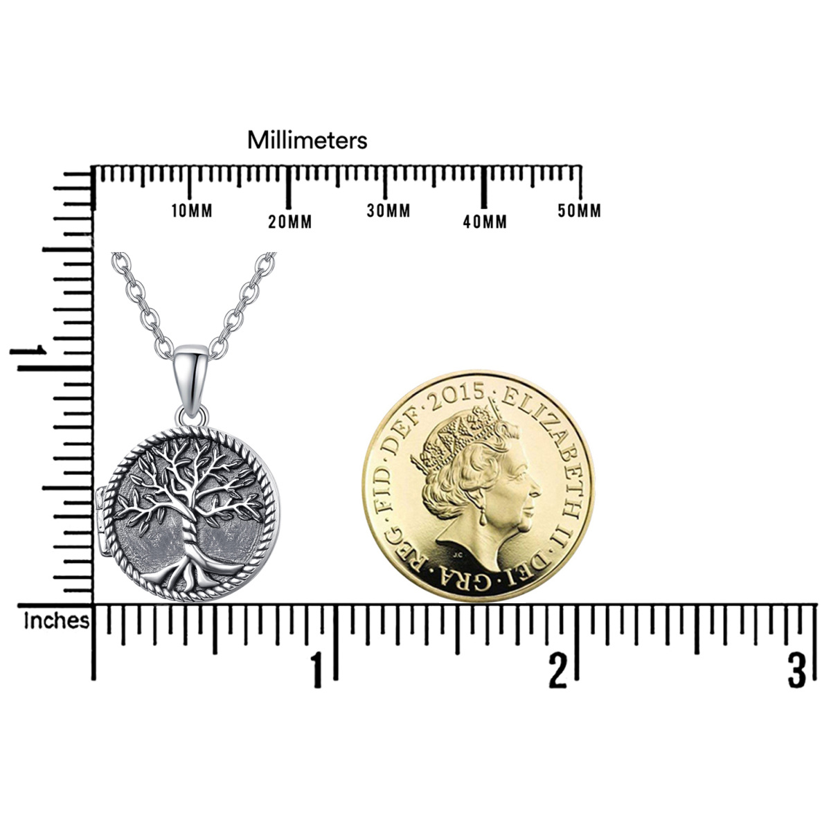 Collana con medaglione personalizzato in argento sterling con albero della vita-5