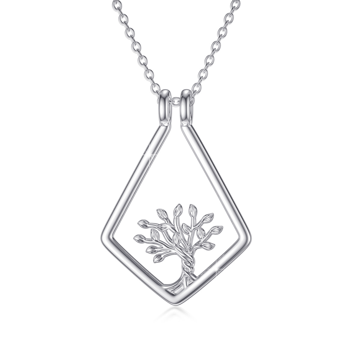 Collana con albero della vita e porta anelli in argento sterling-1