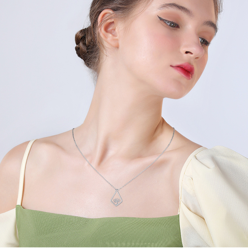 Collier avec pendentif en argent sterling représentant un arbre de vie-3