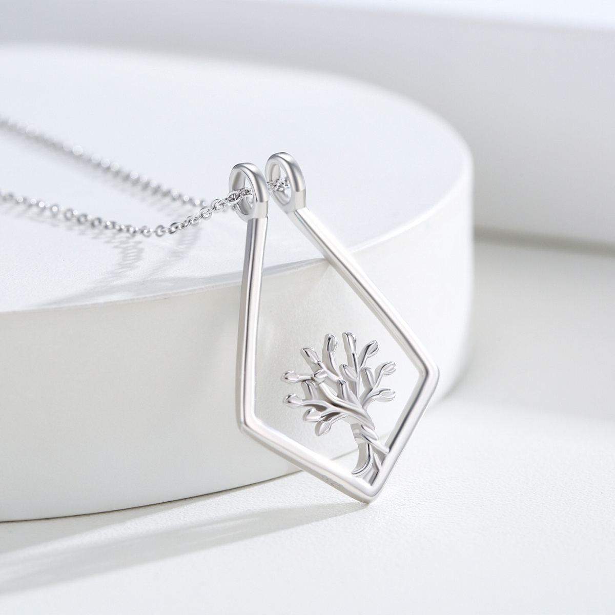 Collier en argent sterling avec pendentif arbre de vie et porte-bagues-4