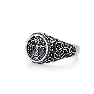 Sterling Silver Tree Of Life Ring for Men-7