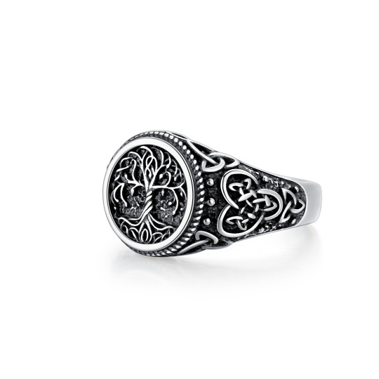 Anello da uomo con albero della vita in argento sterling