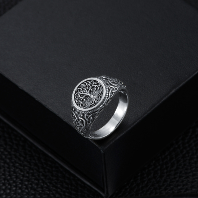 Sterling Silver Tree Of Life Ring for Men-4