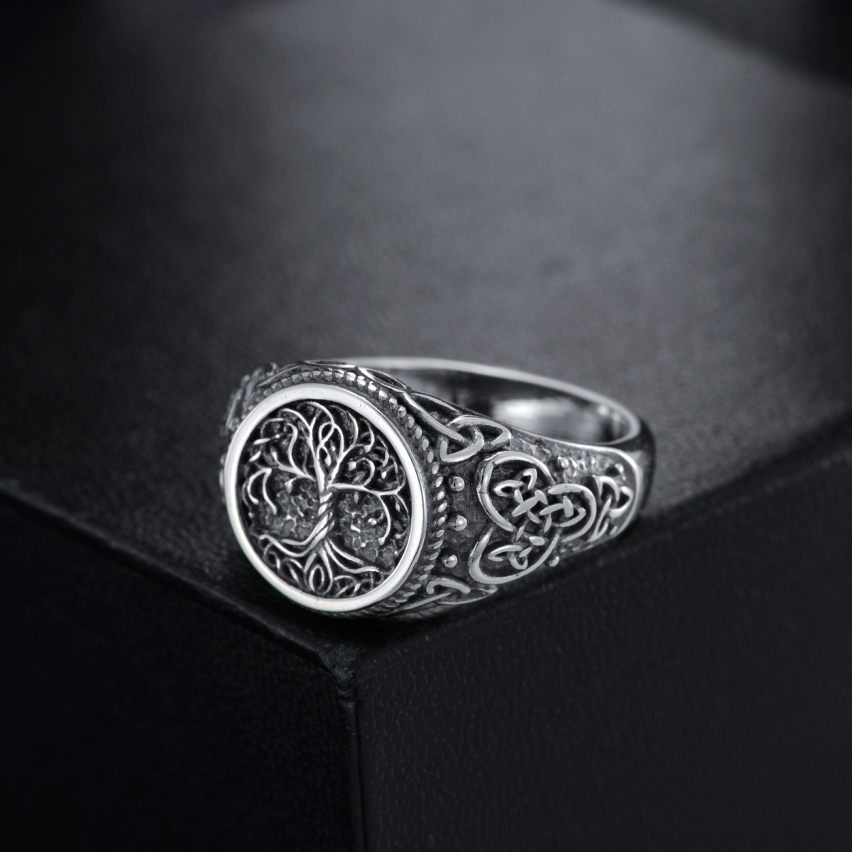 Sterling Silver Tree Of Life Ring for Men-5