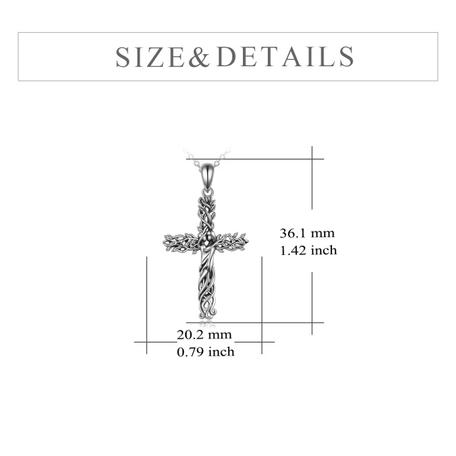 Collier en argent sterling avec pendentif croix et sœurs de l'arbre de vie-5