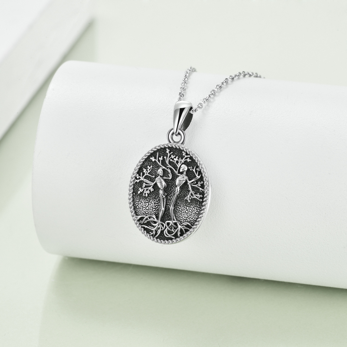 Sterling Silver Tree of Life Skeleton Personalized Photo Locket Pendant Necklace Sterling Silver Tree of Life Skeleton Personalized Photo Locket Pendant Necklace