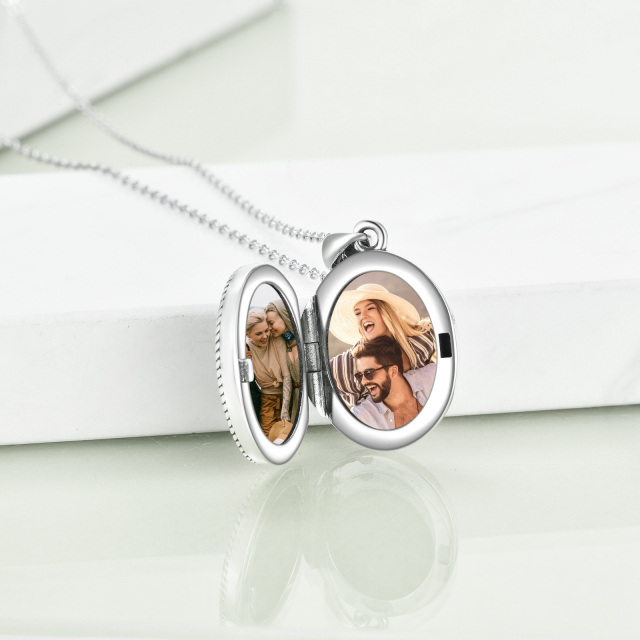 Collana con ciondolo a forma di albero della vita in argento sterling e scheletro con foto personalizzata-4