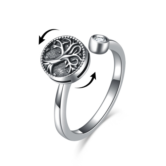 Sterling Silver Tree Of Life Spinner Ring