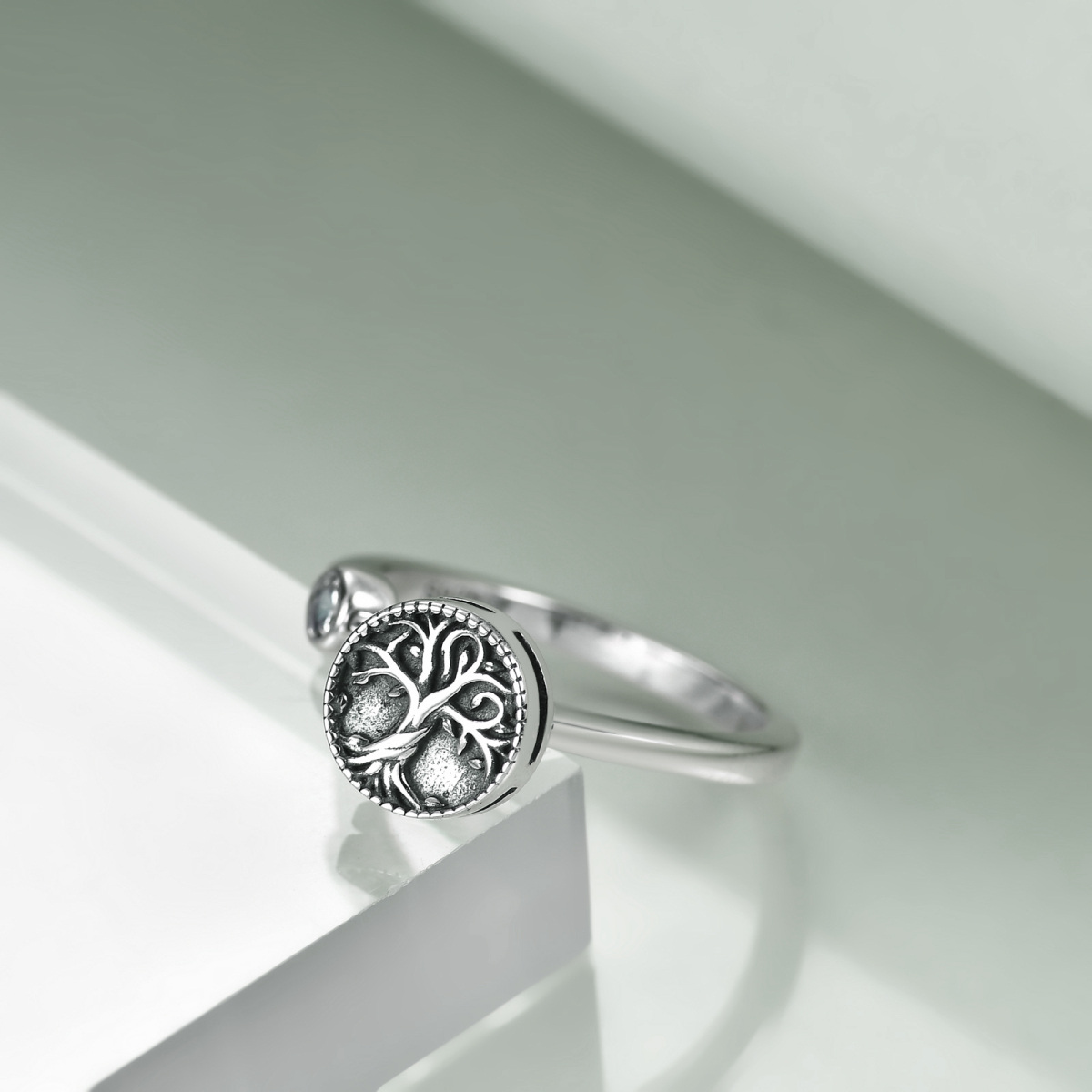 Sterling Silver Tree Of Life Spinner Ring-3