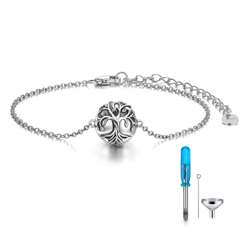Pulsera Árbol de la Vida de Plata de Ley para Cenizas-4