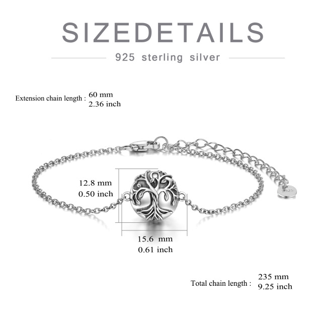 Bracelet en argent sterling en forme d'arbre de vie pour les cendres-5