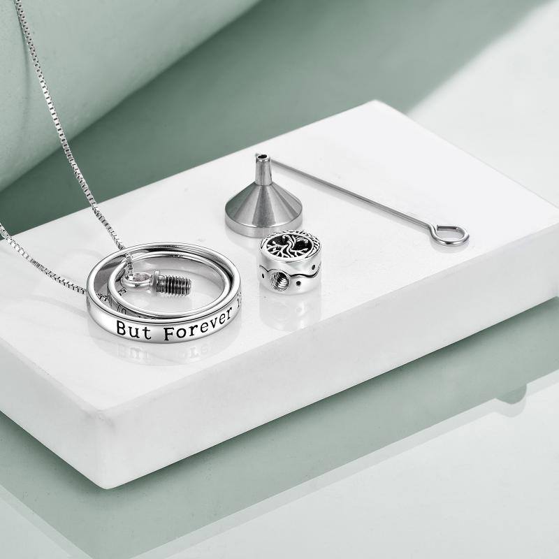 Sterling Silber Baum des Lebens Urne Halskette-4