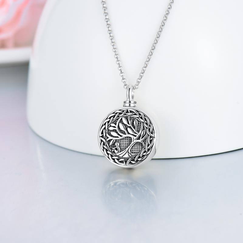 Collier urne funéraire en argent sterling avec inscription « Arbre de vie »-4