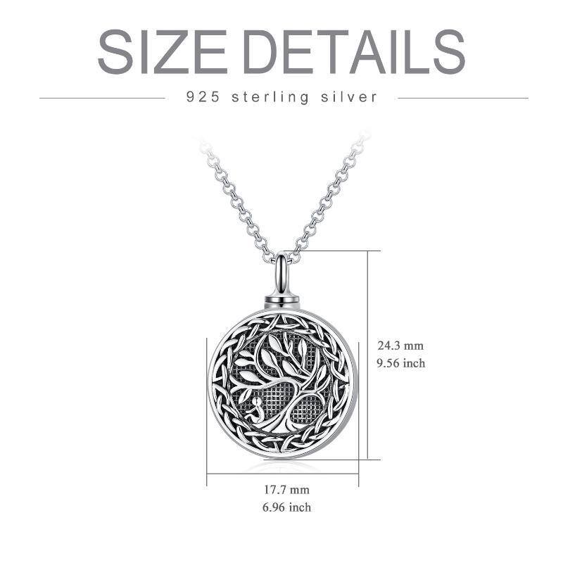 Collier urne funéraire en argent sterling avec inscription « Arbre de vie »-6
