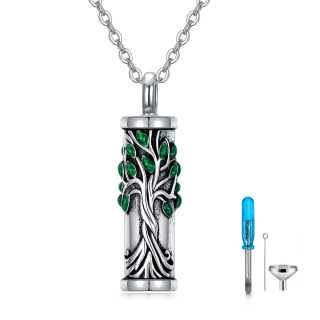 Sterling Silver Tree Of Life Urn Necklace for Ashes-17