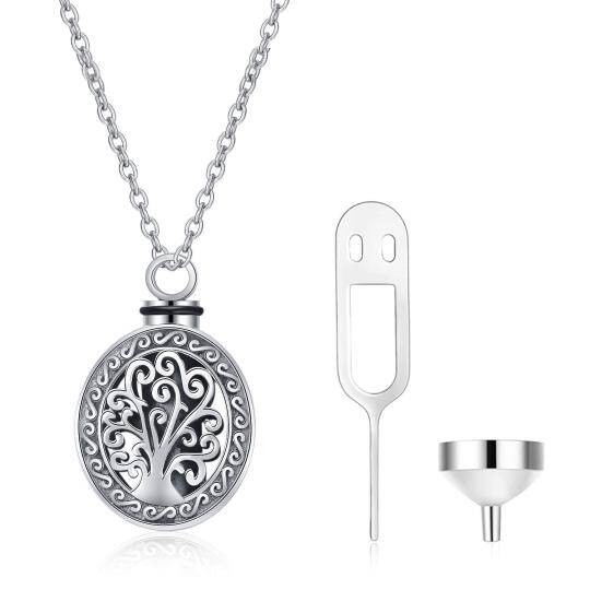 Collana con urna dell'albero della vita in argento sterling per le ceneri