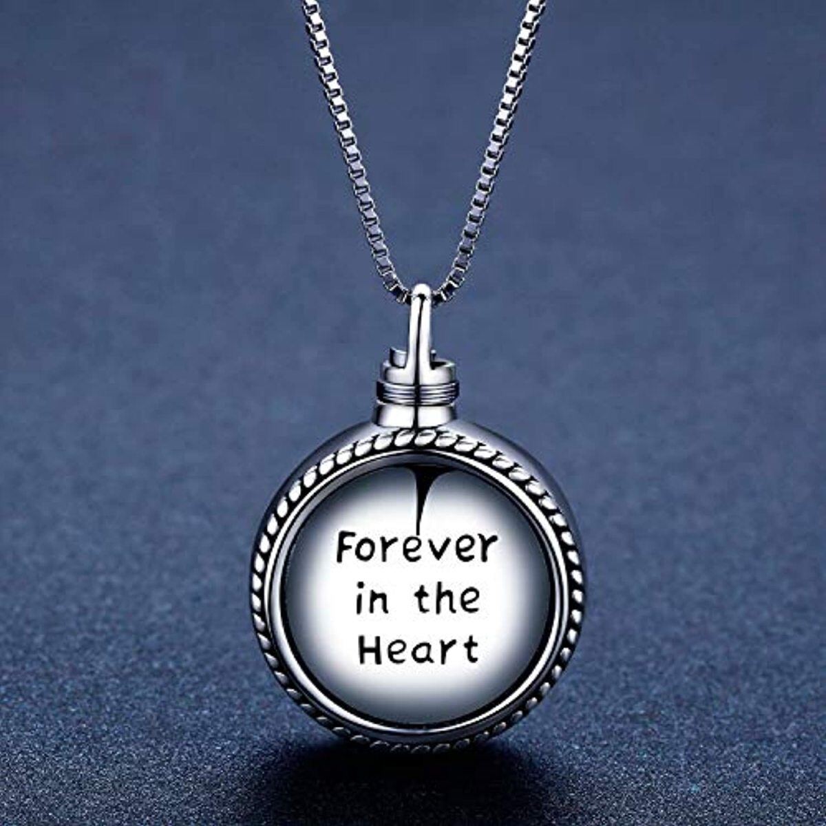 Sterling Silver Tree Of Life Urn Necklace for Ashes with Engraved Word-4