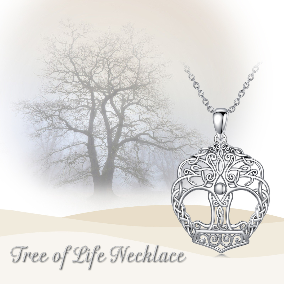 Collier en argent sterling avec pendentif arbre de vie Yggdrasil-6