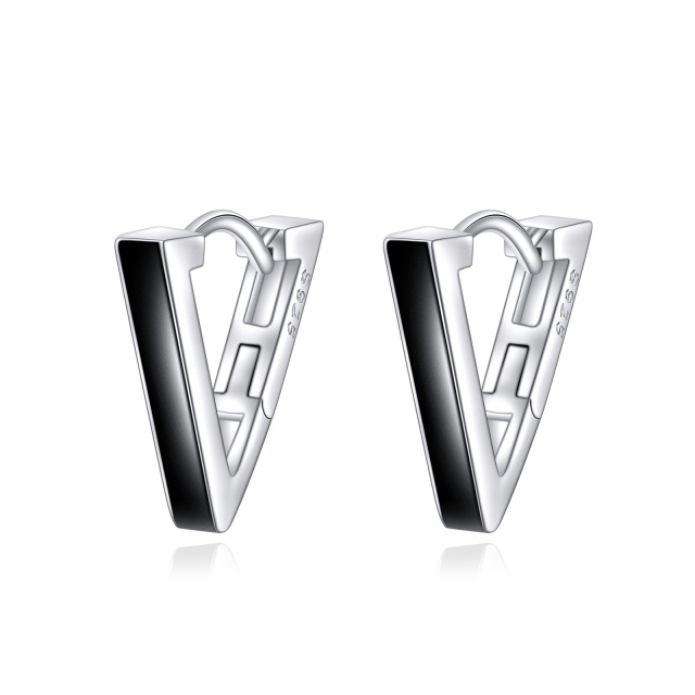 Boucles d'oreilles triangulaires en argent sterling-1