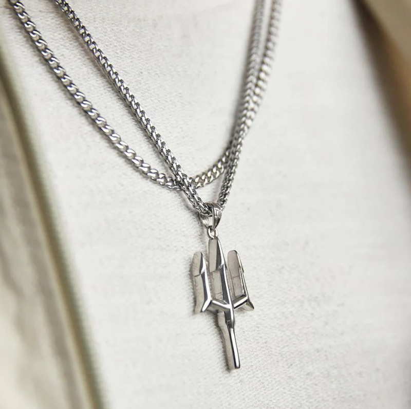 Sterling Silver Trident Pendant Charms-3