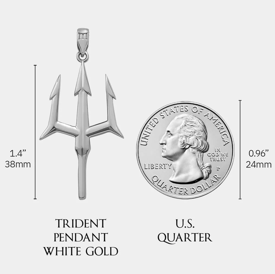 Dijes colgantes de tridente de plata esterlina-4