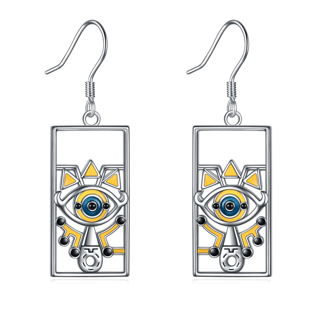 Pendientes Triforce de plata de ley-1