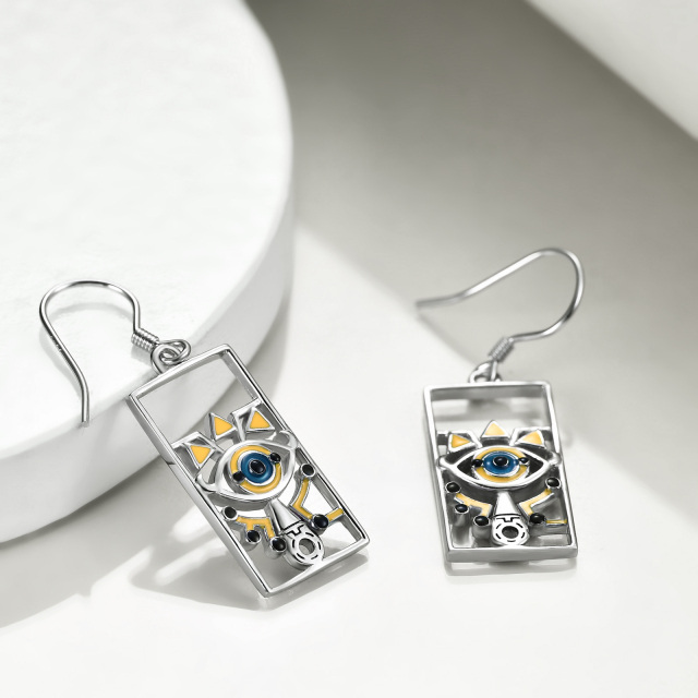 Pendants d'oreilles Triforce en argent sterling-4