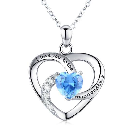 Sterling zilveren Cubic Zirconia Triforce hart hanger ketting met gegraveerd woord