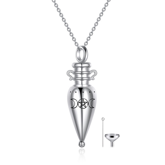 Collana con urna per le ceneri in argento sterling con tripla dea della luna