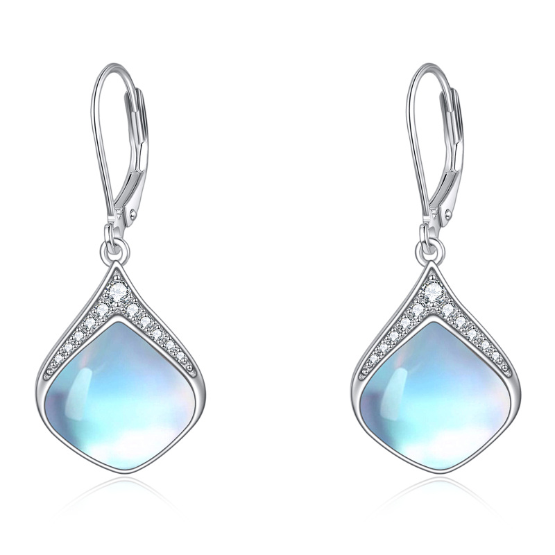 Pendants d'oreilles en argent sterling avec nœud celtique en turquoise