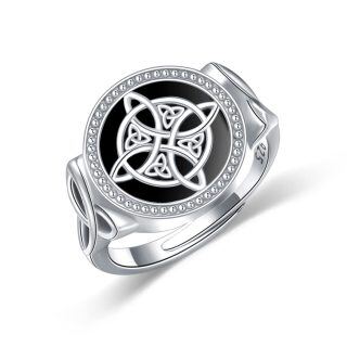 Sterling Silver Celtic Knot & Witches Knot Ring For Women-2